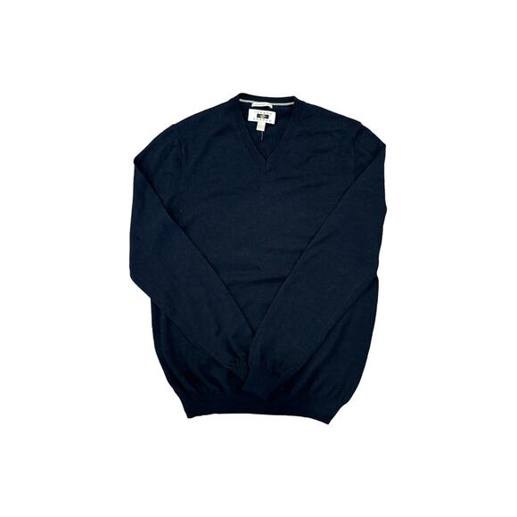 Joseph Abboud Extra Fine Merino Wool V Neck Long Sleeve Navy Sweater Men's L - Picture 6 of 7